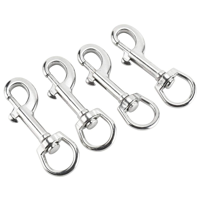 Yaegoo 4 Pack 316 Stainless Steel Swivel Eye Bolt Trigger Snap Hooks 3-1/2'' Marine Grade Single Ended Flagpole Snap Clips for Scuba Diving/Pet Leash/Keychain/Tarp Covers - Image 1